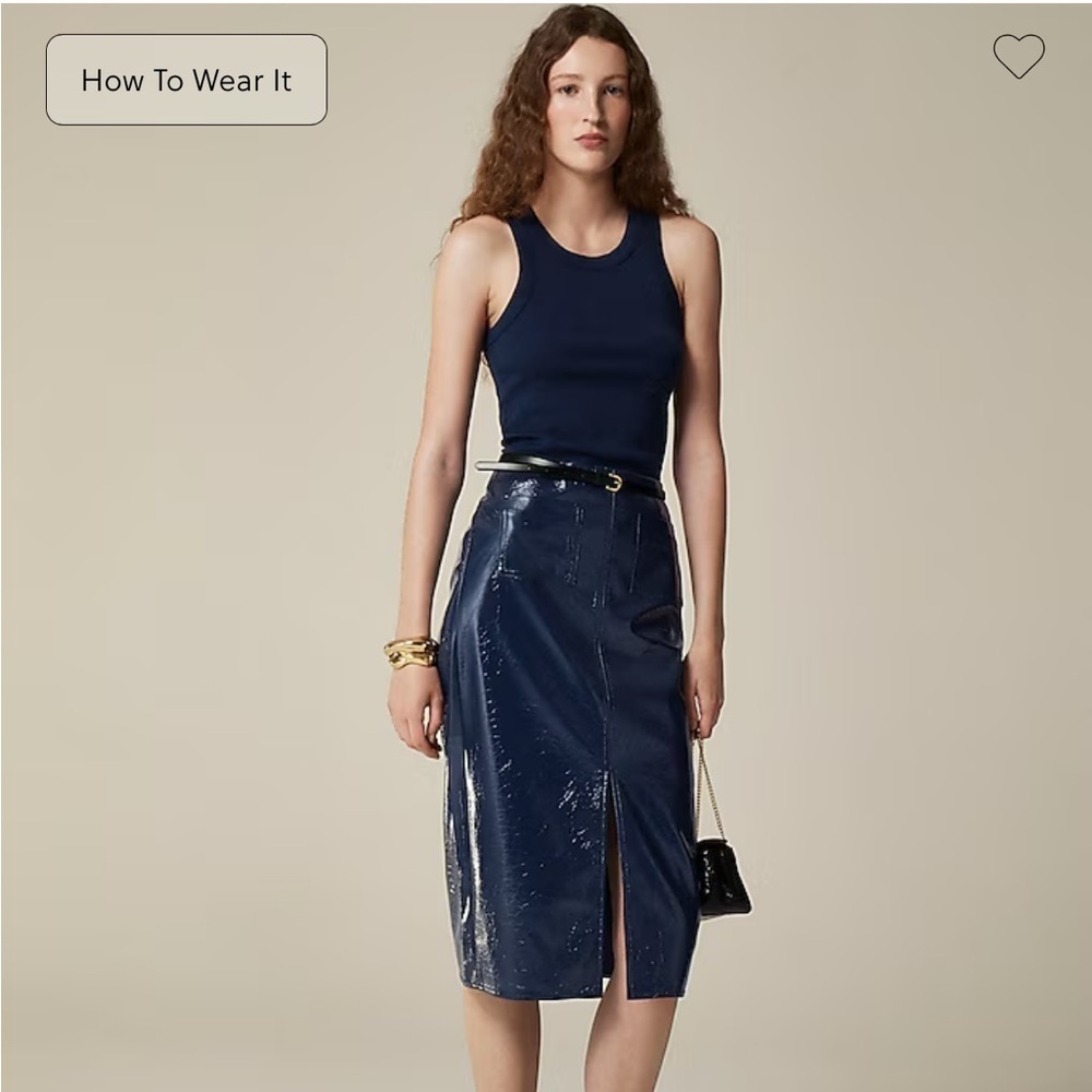 NWT J.Crew Perfect Fit High Neck Tank Top Navy Blue Womens Size XS - Picture 2 of 8